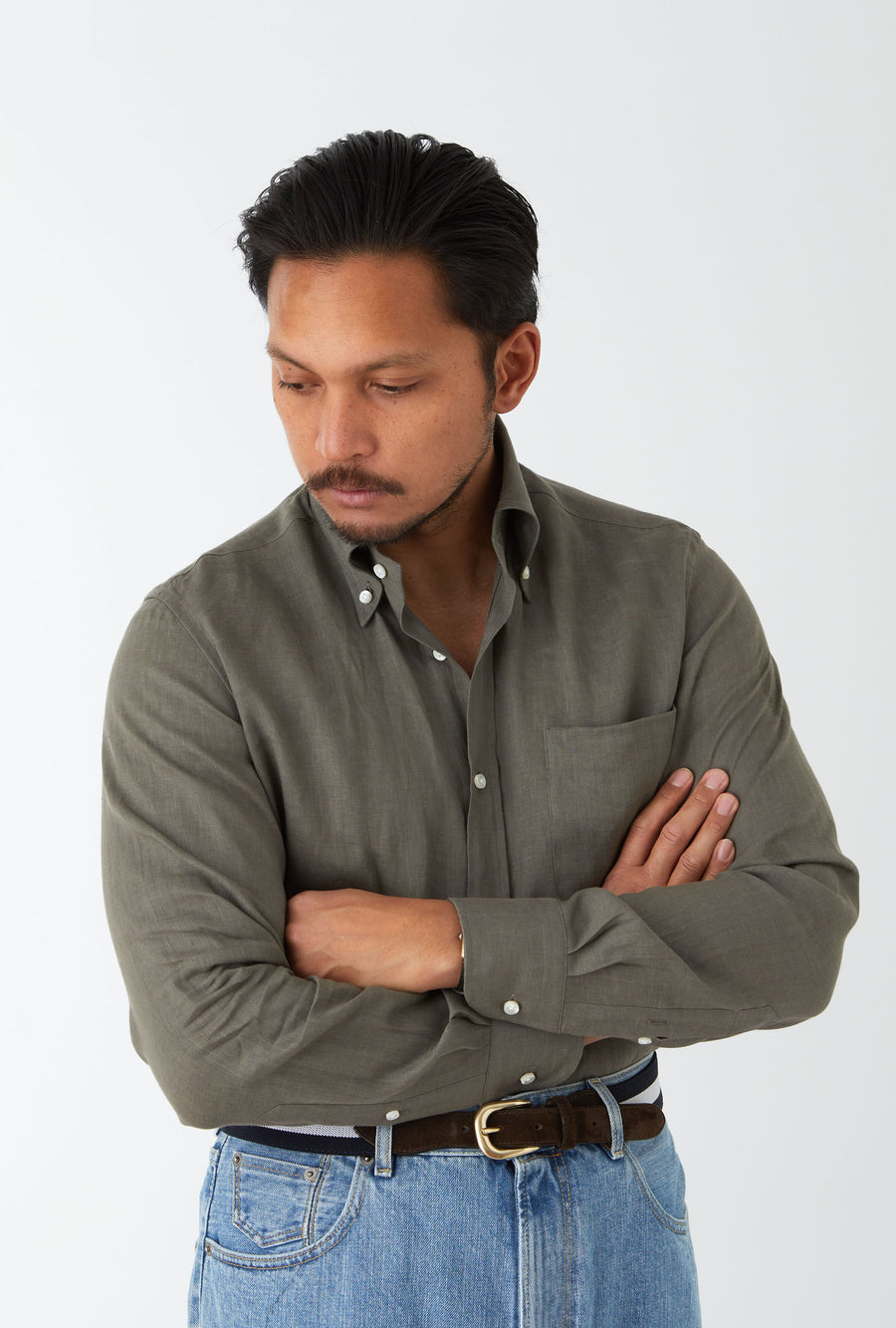 Button Down Linen Shirt Mole