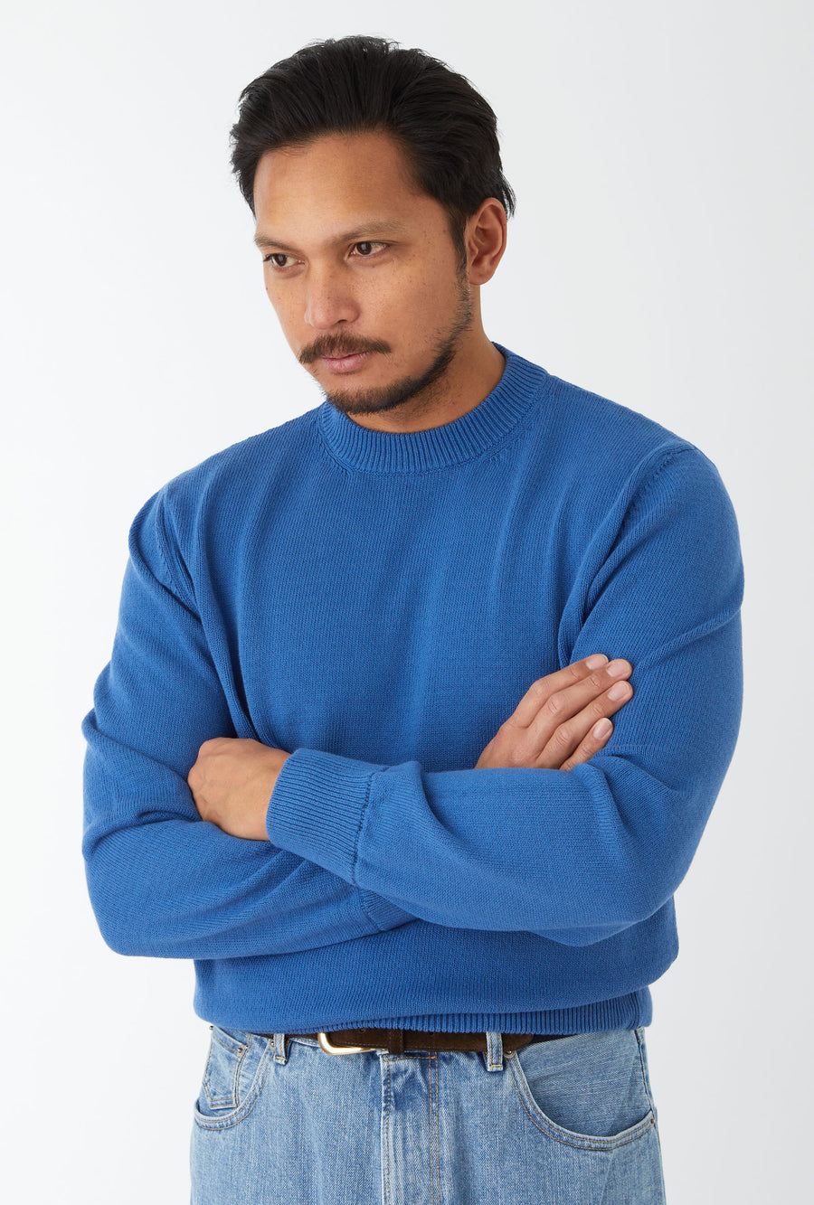 Crewneck Cotton Cobalt Blue