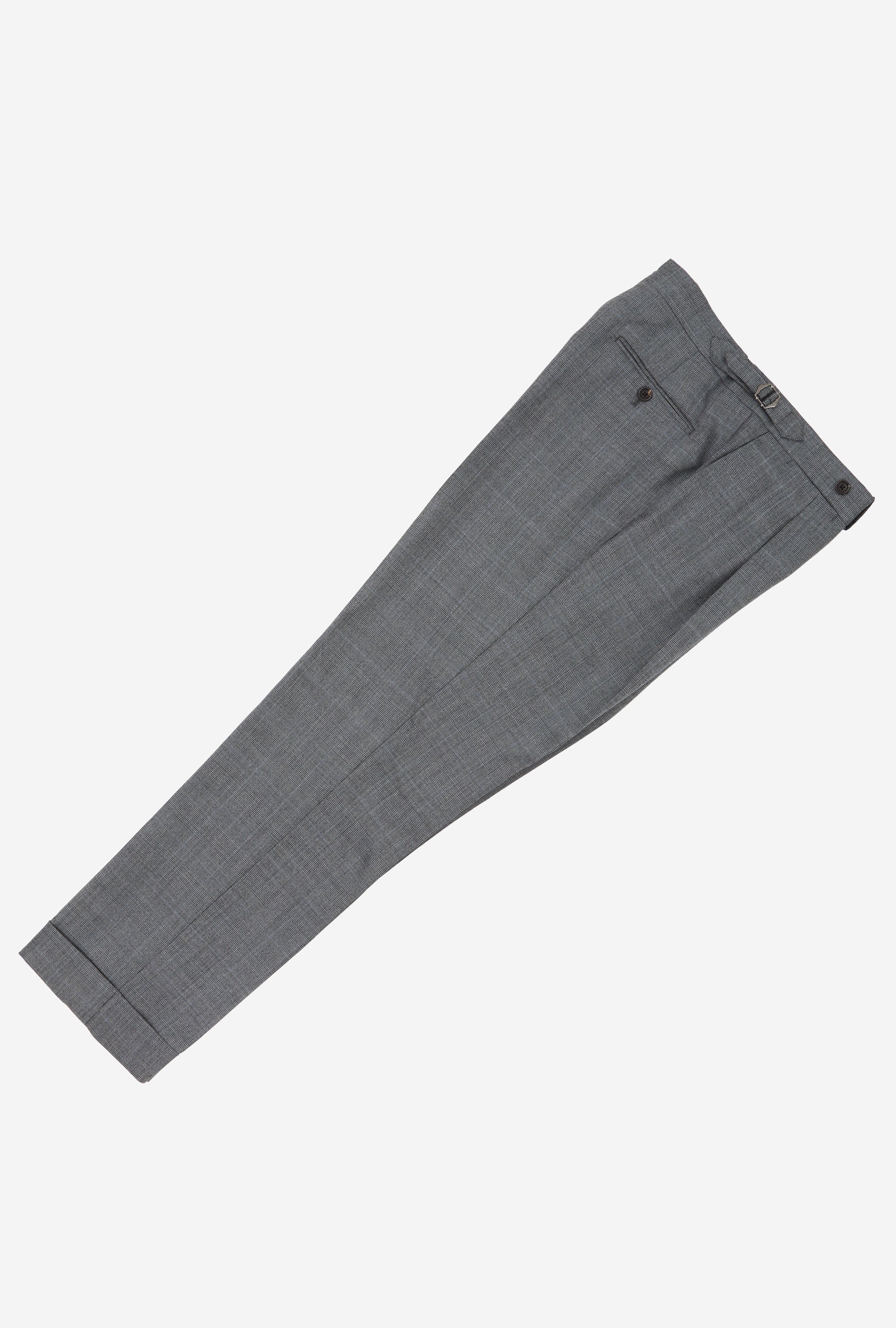 Suit Double Breasted Grey Glen Plaid Sky Overcheck