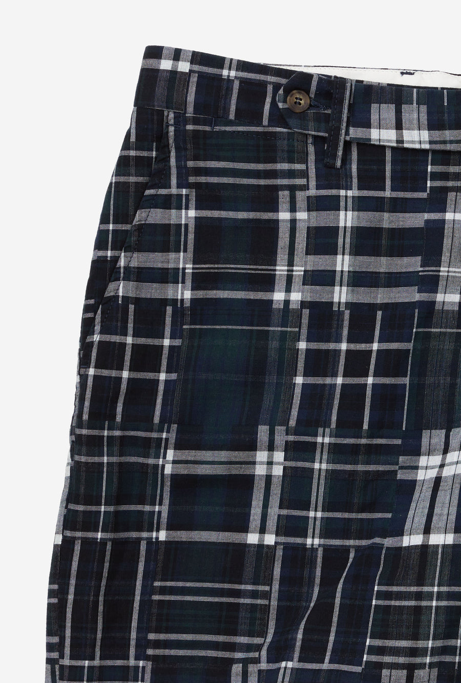 Madras Shorts Patchwork Navy