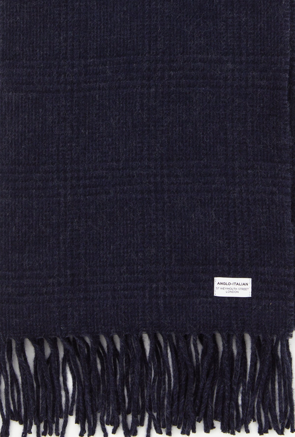 Wool Scarf Navy Glen Plaid