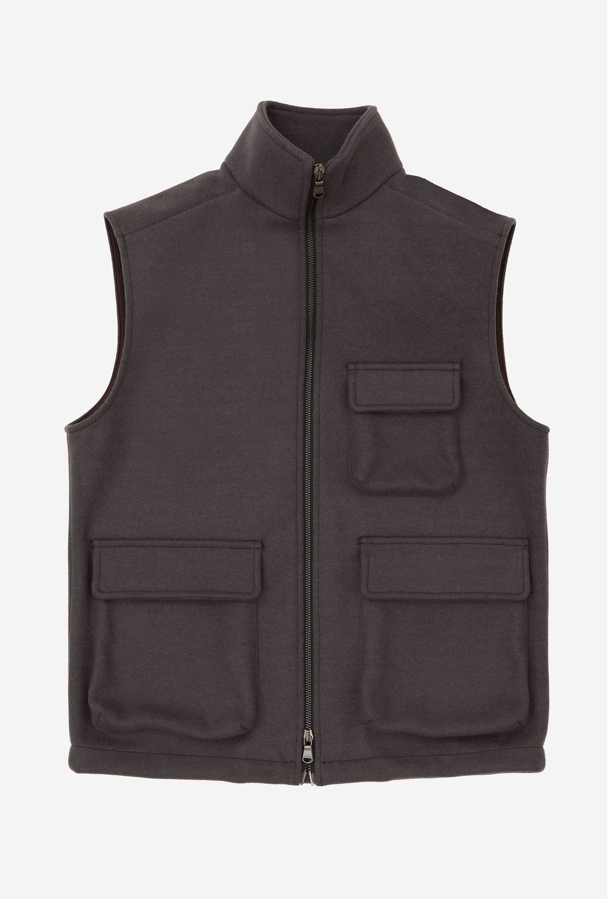 Gilet Wool Jersey Nickel
