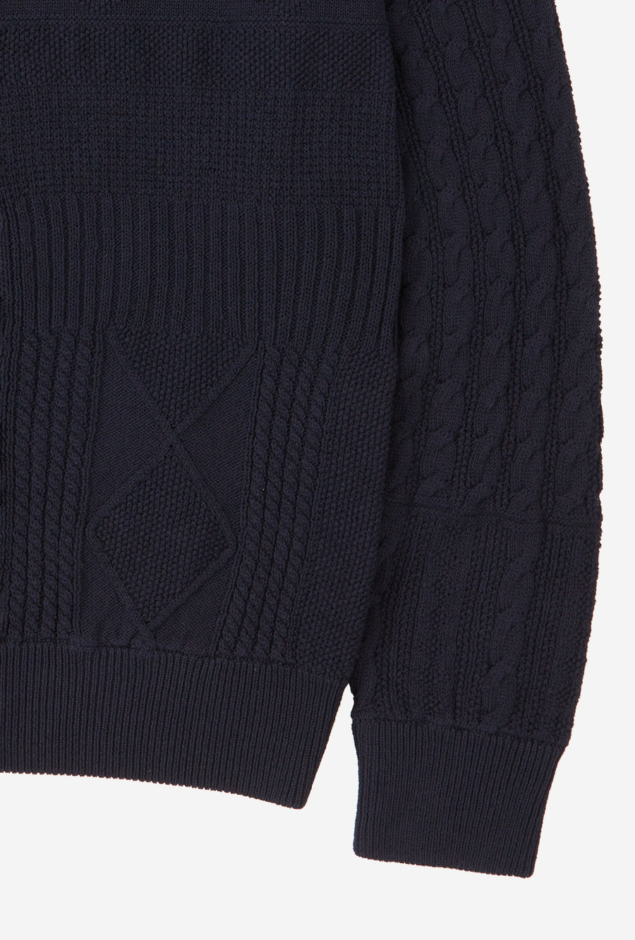 Crewneck Cotton Navy Patchwork