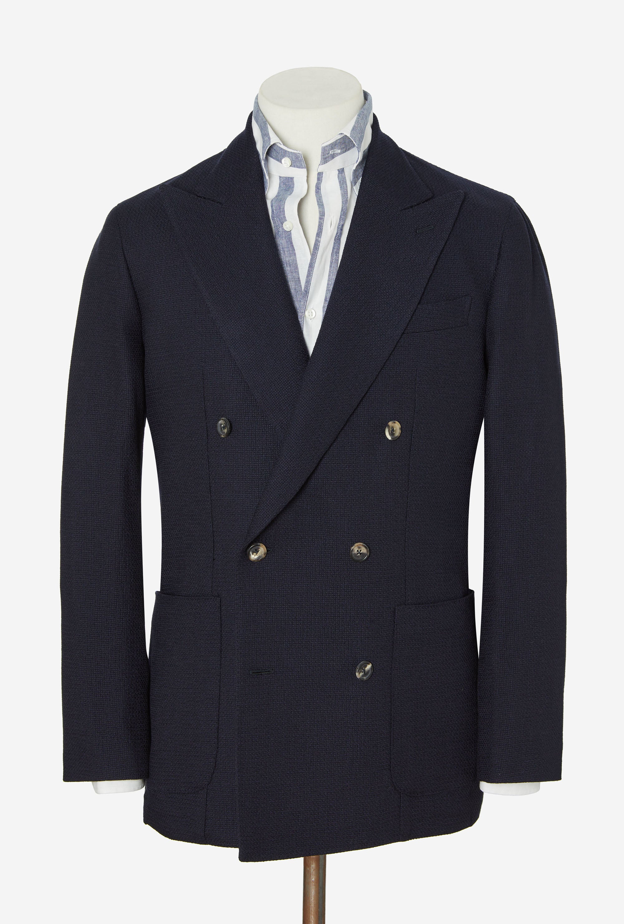 Sport Jacket Deconstructed Navy Exploded Hopsack