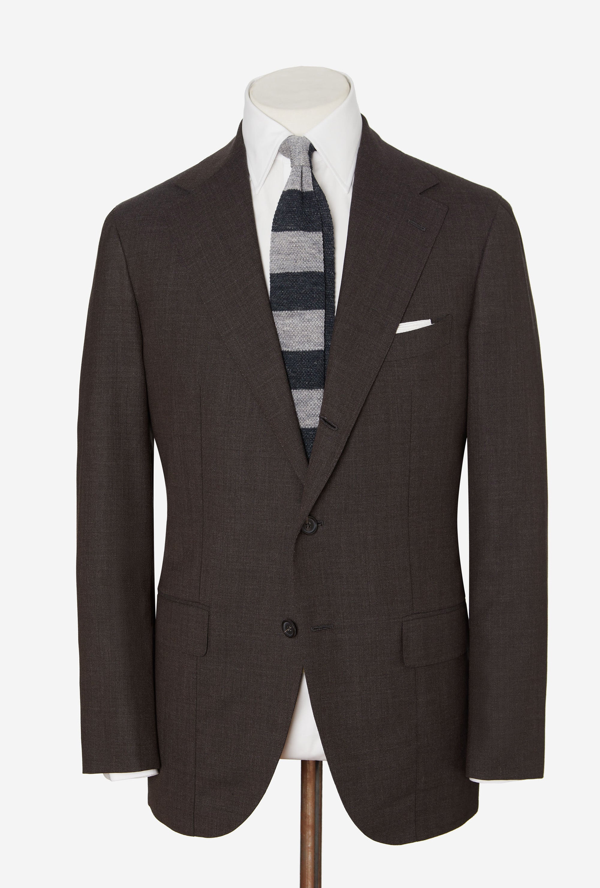 Suit Single Breasted Brown Twisted Wool-Mohair