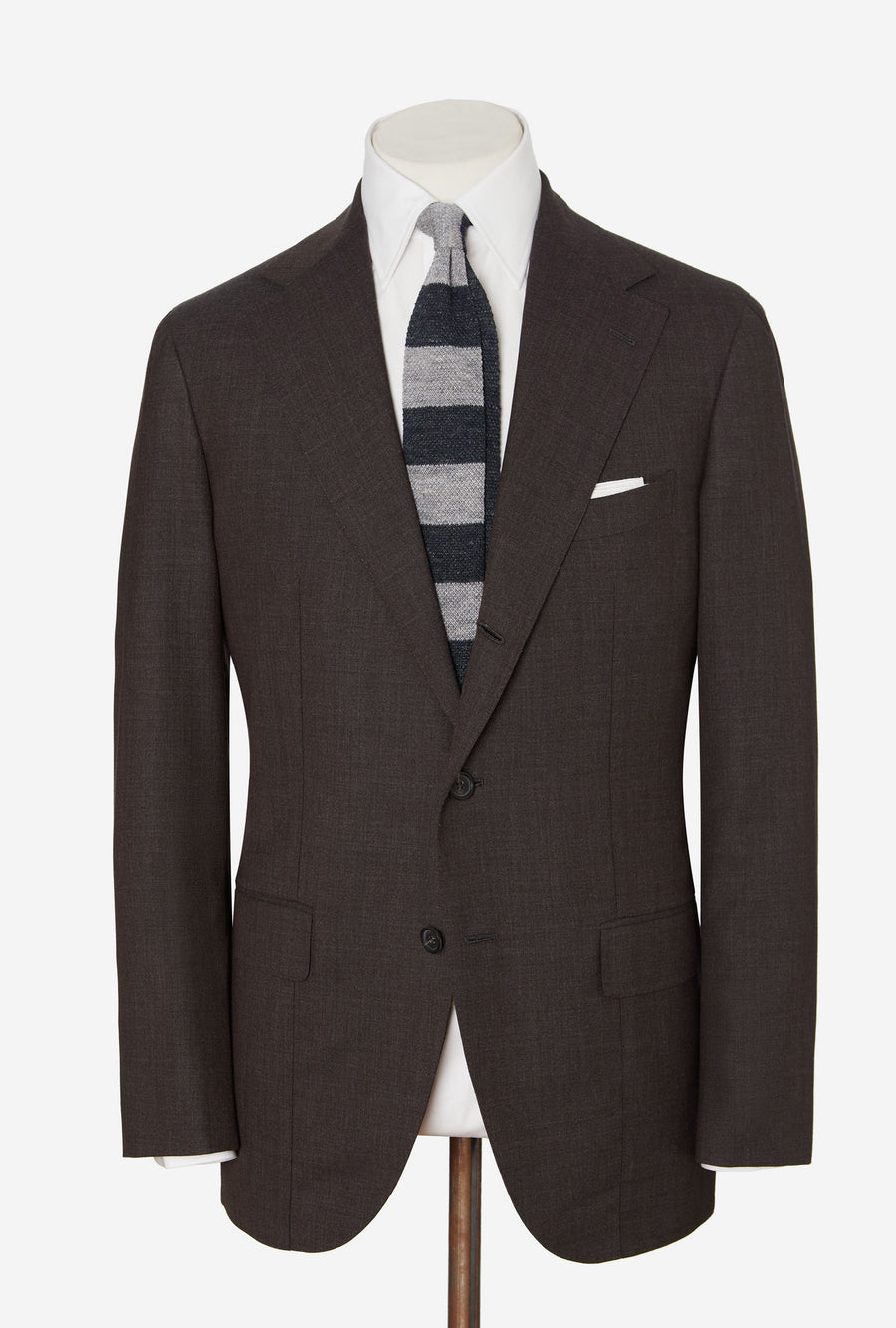 Suit Single Breasted Brown Twisted Wool-Mohair