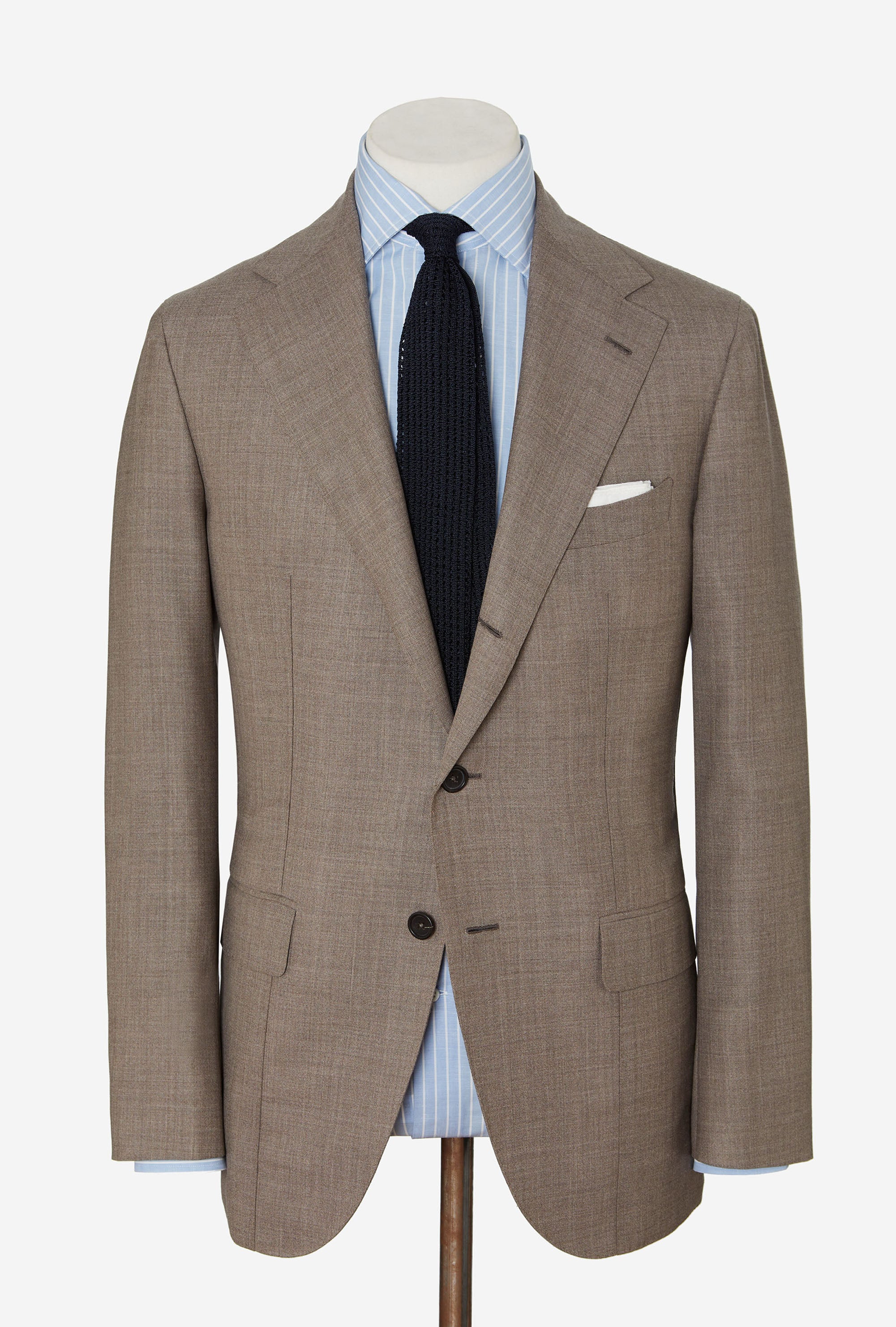 Suit Single Breasted Beige Twisted Wool-Mohair