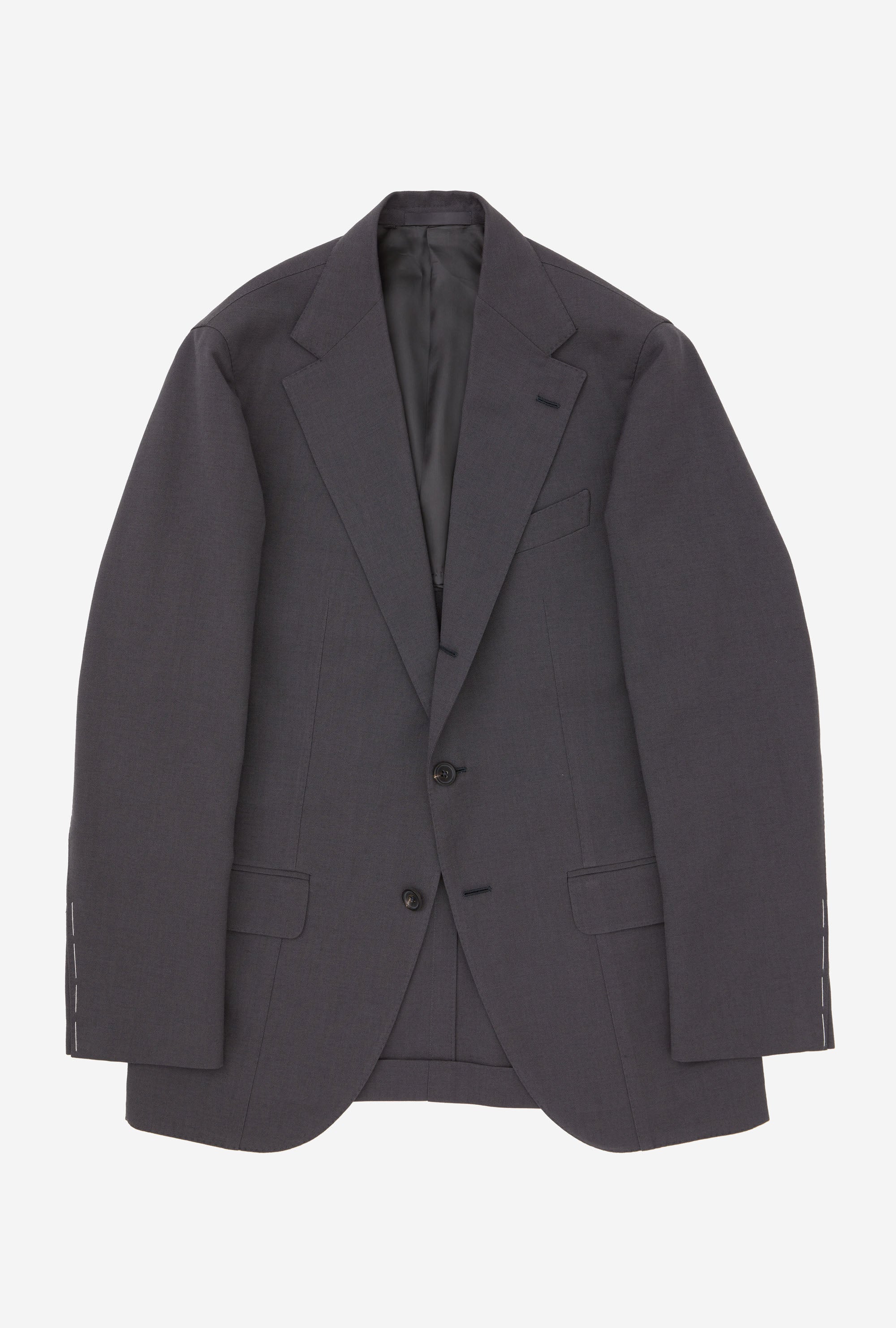 Suit Single Breasted Wool Cotton Grey