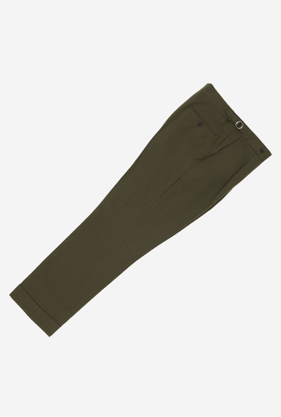 Suit Single Breasted Wool Cotton Olive