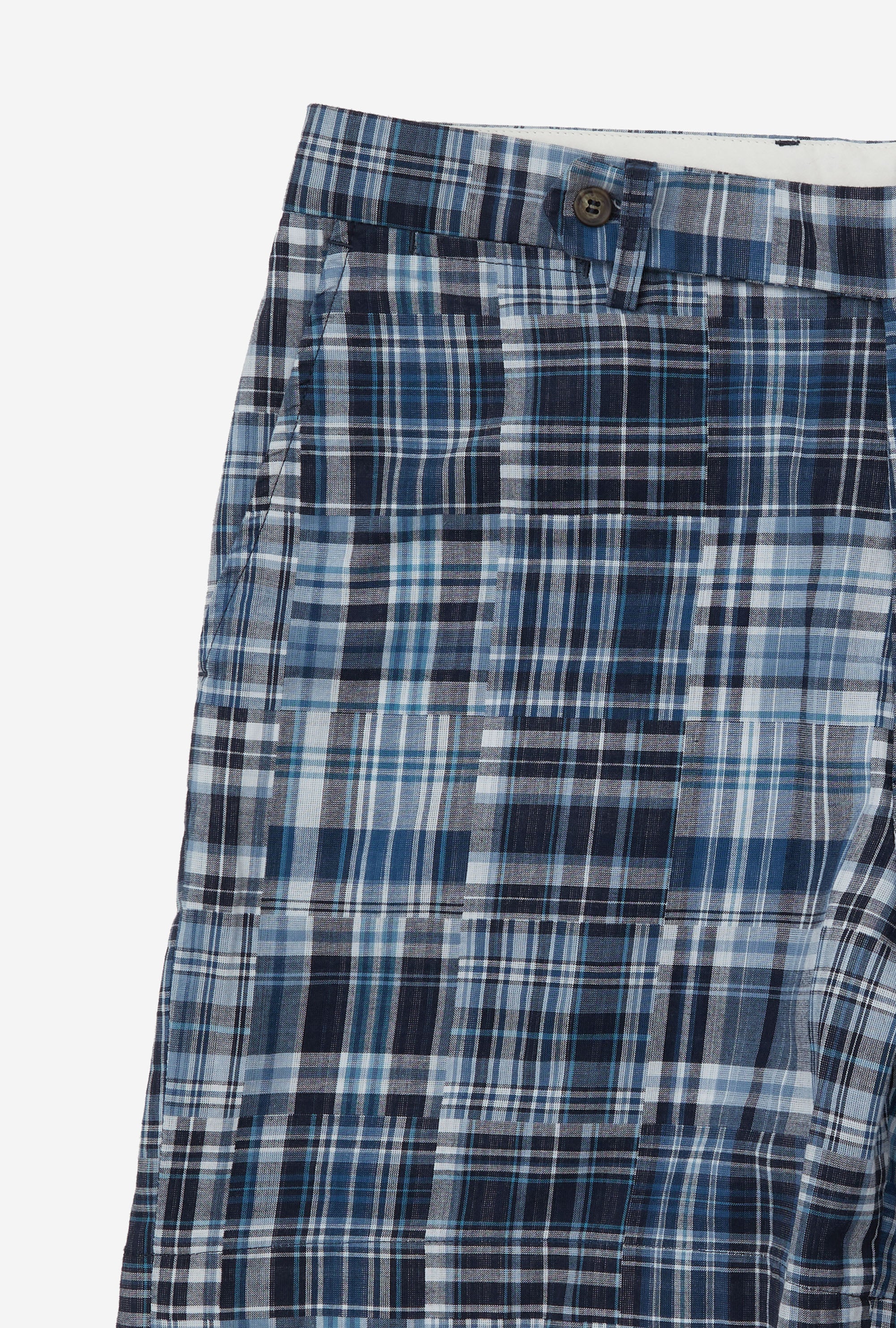 Madras Shorts Patchwork Blue