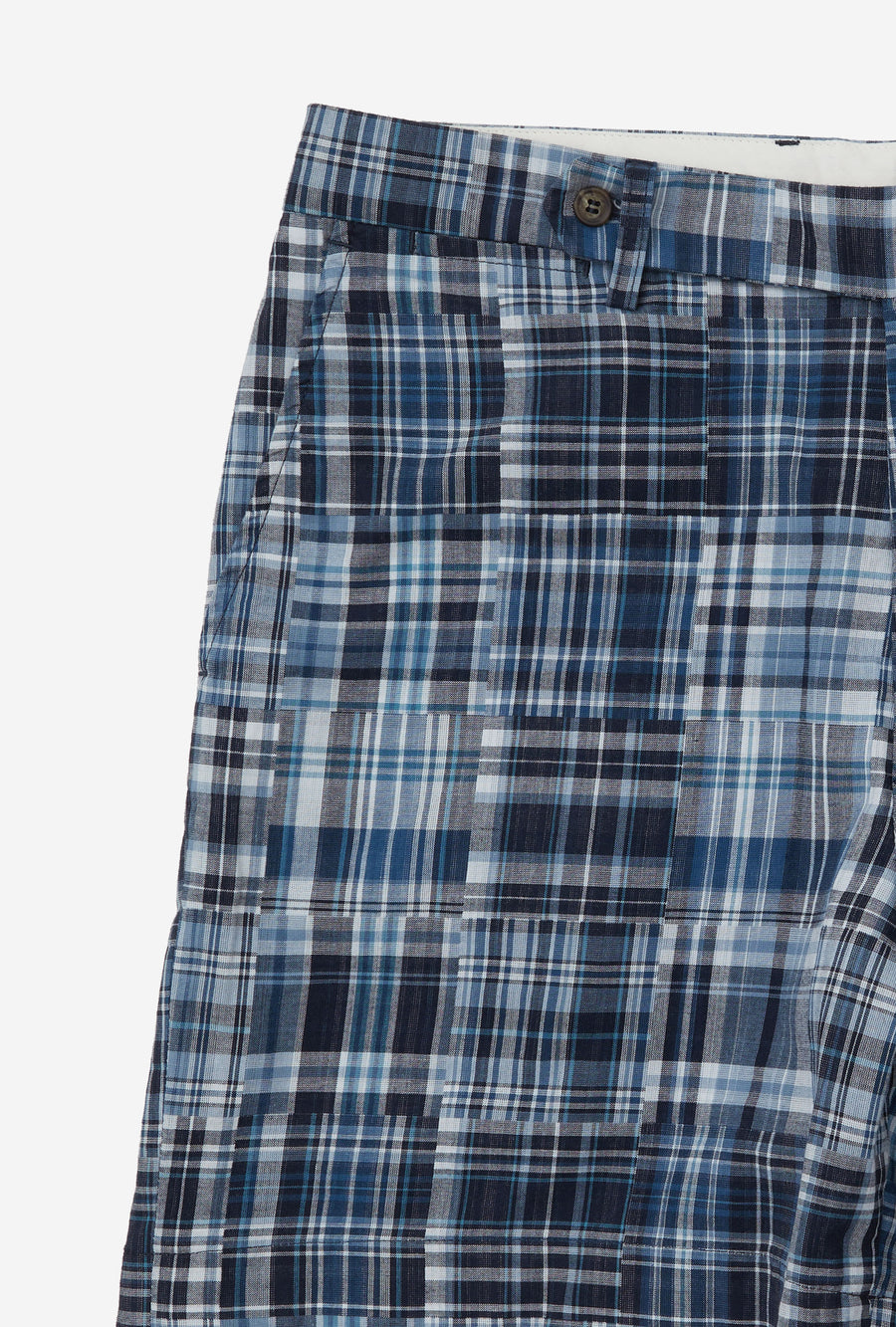 Madras Shorts Patchwork Blue