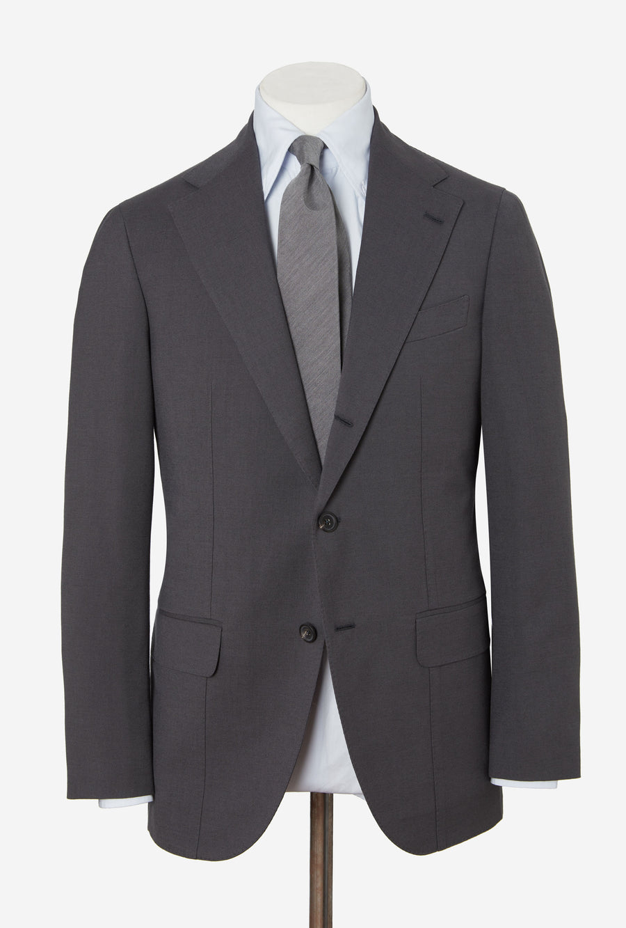 Suit Single Breasted Wool Cotton Grey