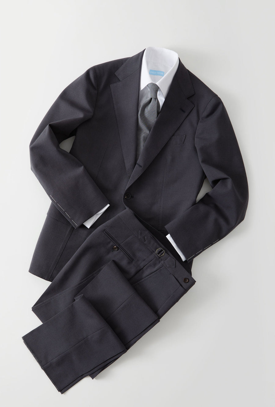 Suit Single Breasted Wool Cotton Grey