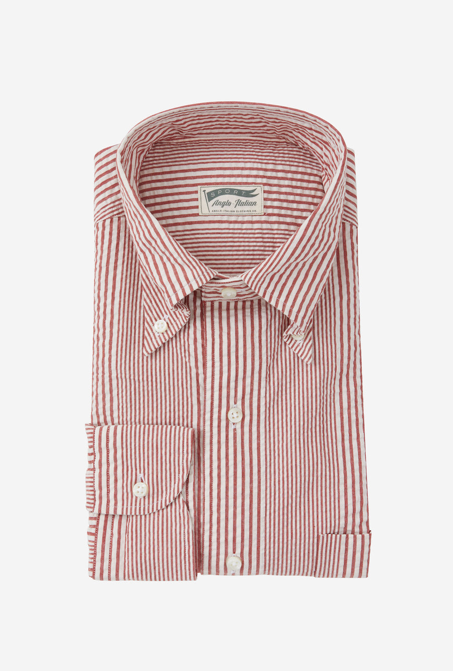 Grande Shirt Seersucker Rosso Stripe