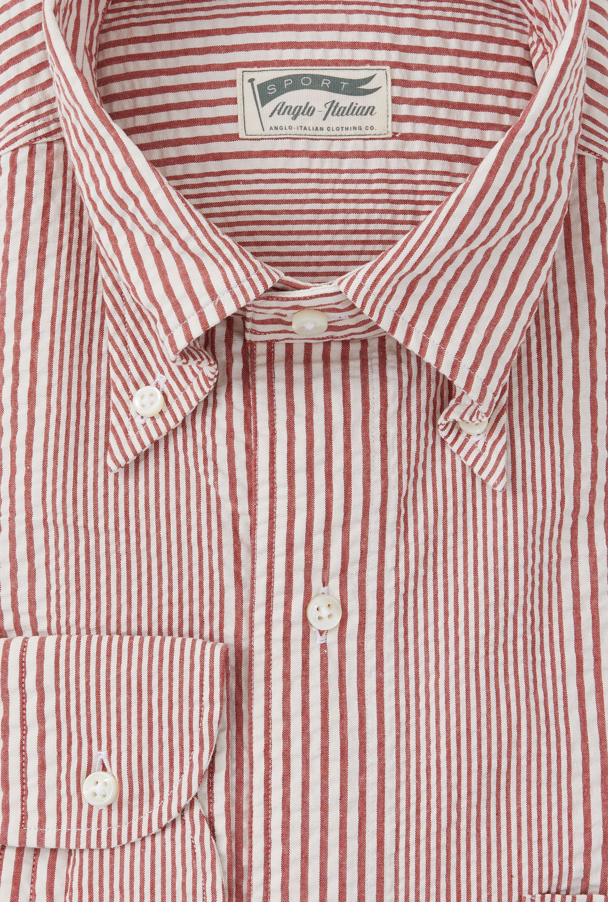Grande Shirt Seersucker Rosso Stripe