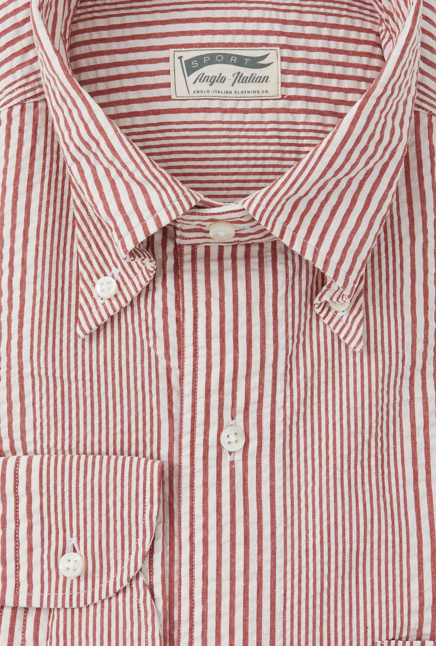 Grande Shirt Seersucker Rosso Stripe