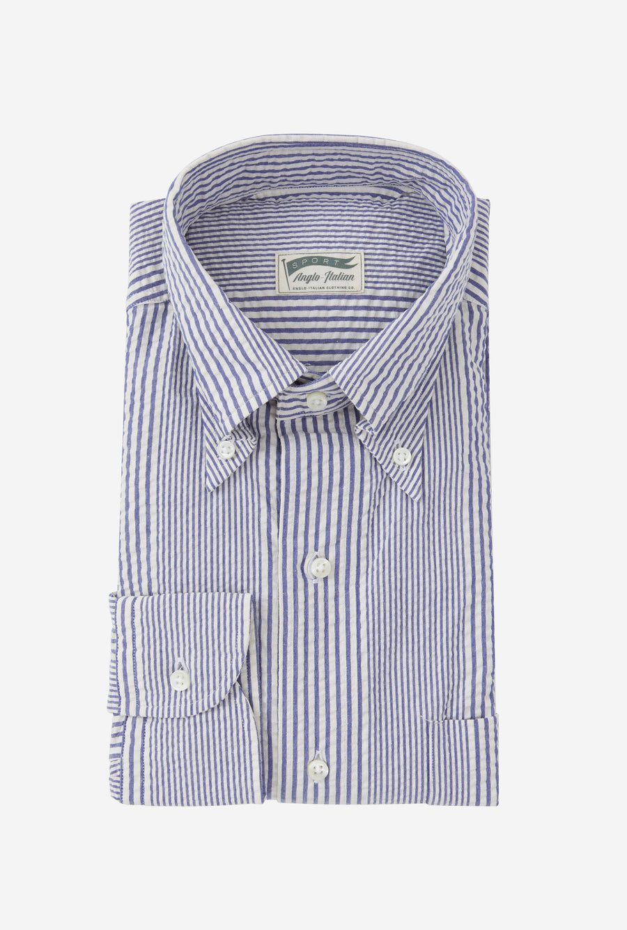 Grande Shirt Seersucker Royal Blue Stripe