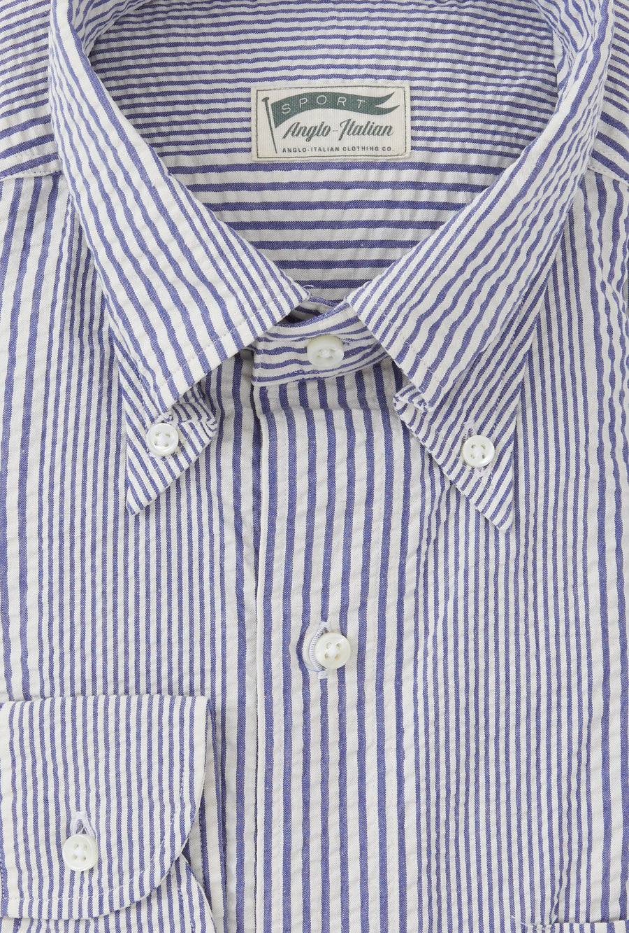 Grande Shirt Seersucker Royal Blue Stripe