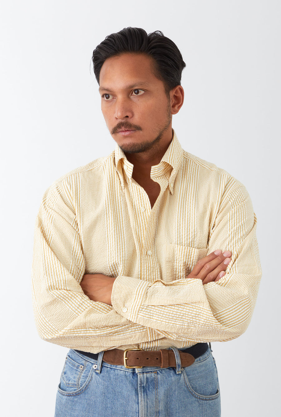 Grande Shirt Seersucker Sunflower Stripe
