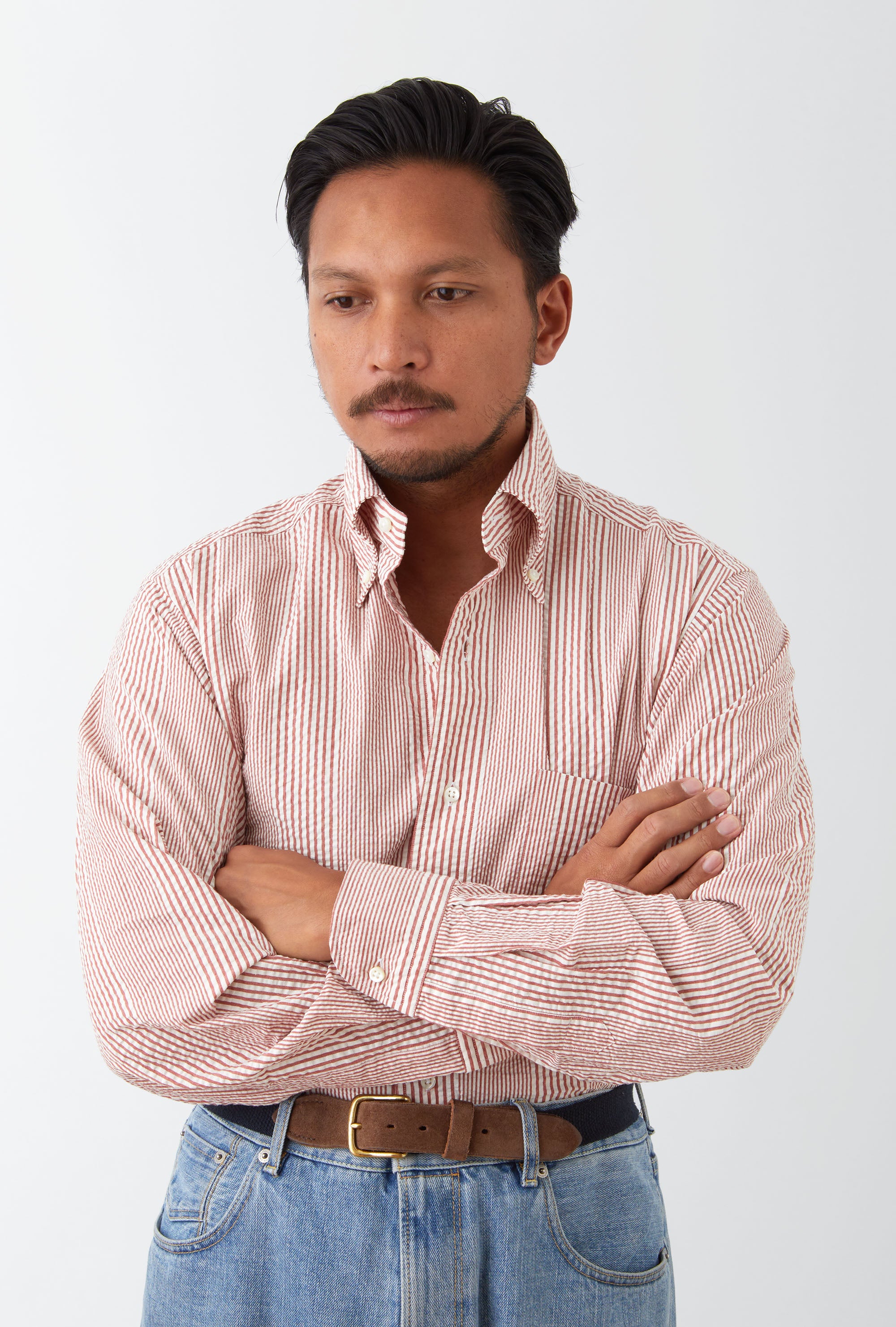 Grande Shirt Seersucker Rosso Stripe