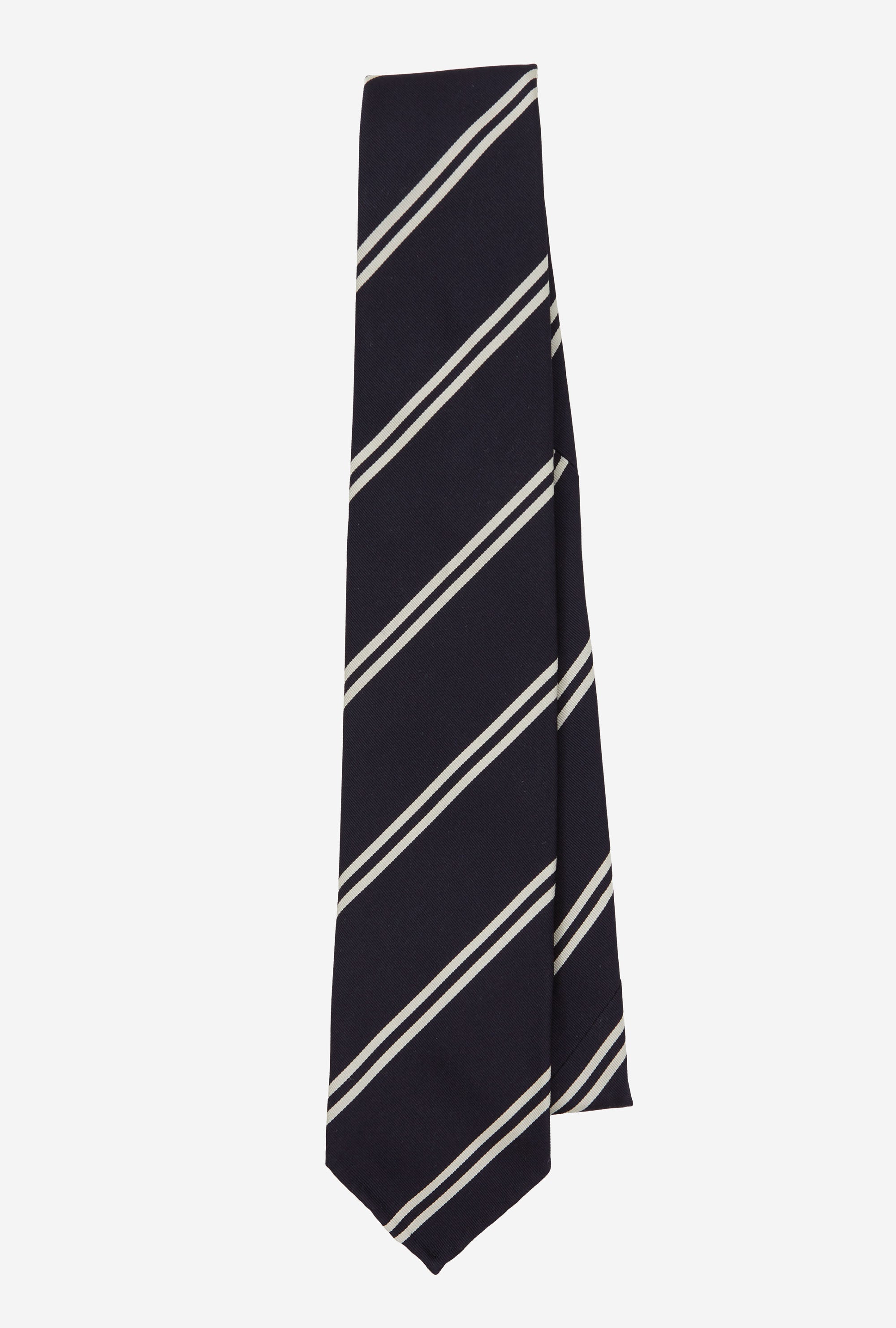 Mogador Silk Tie Navy White Stripe