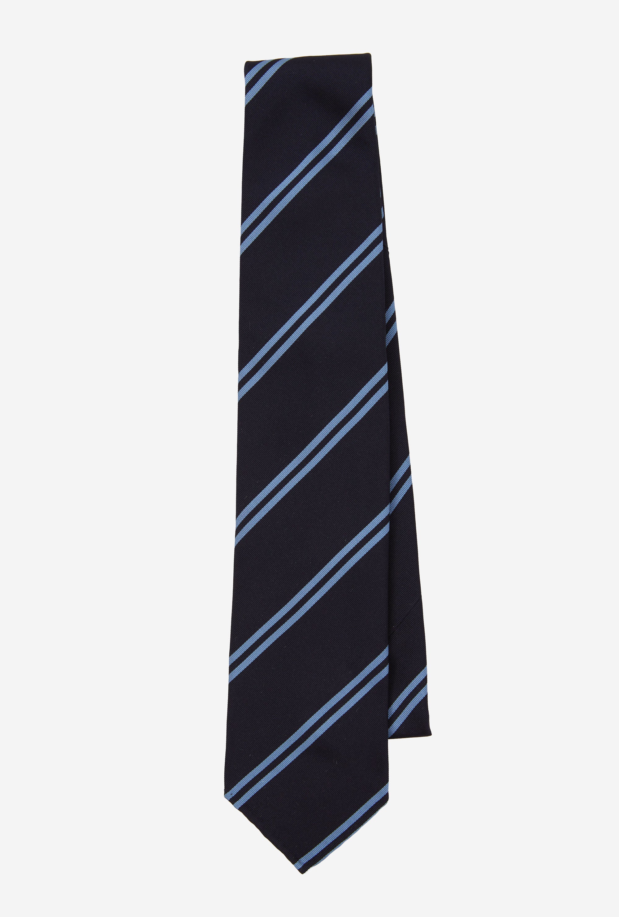 Mogador Silk Tie Navy Sky Stripe
