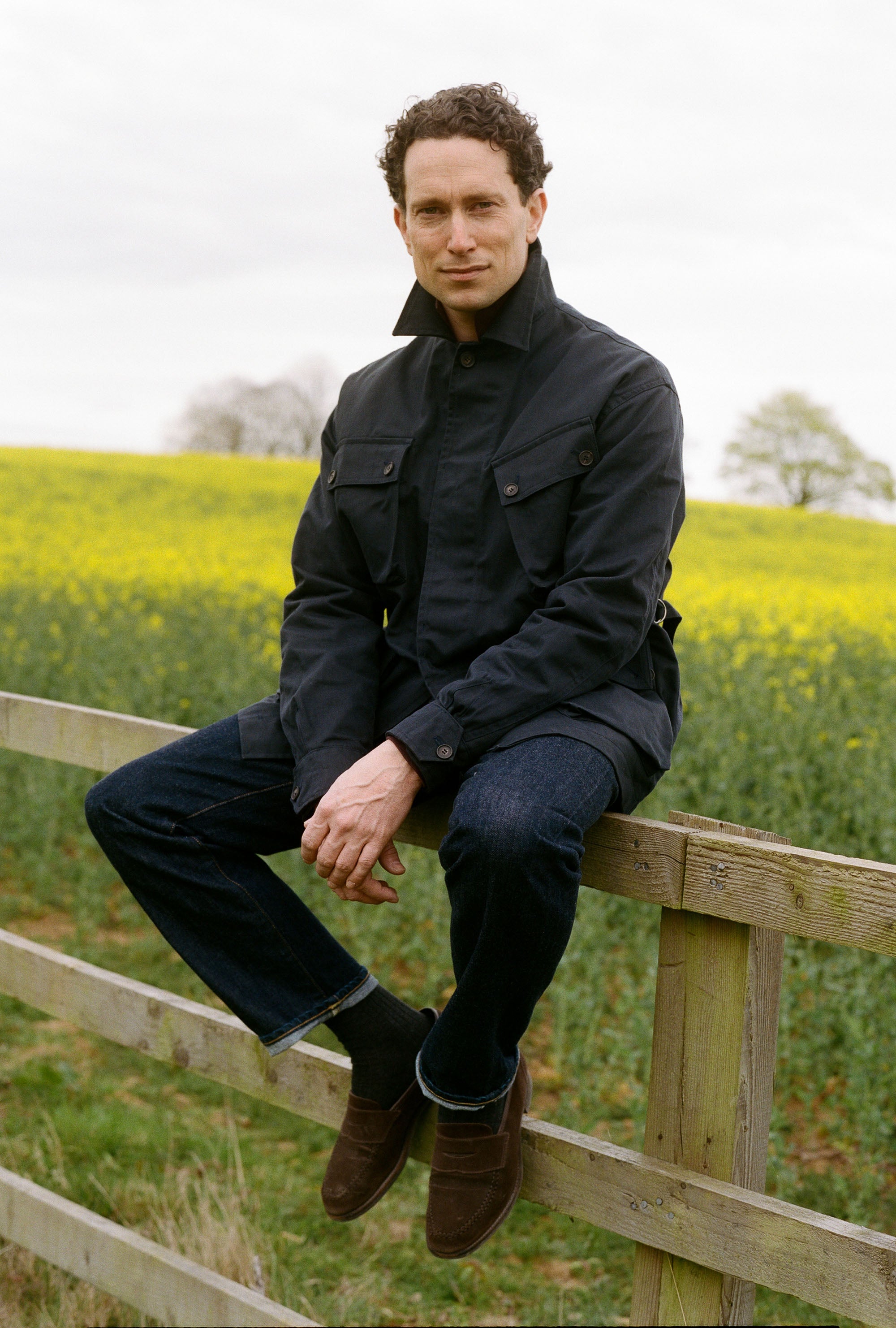 Field Jacket Waxed Cotton Canvas Navy