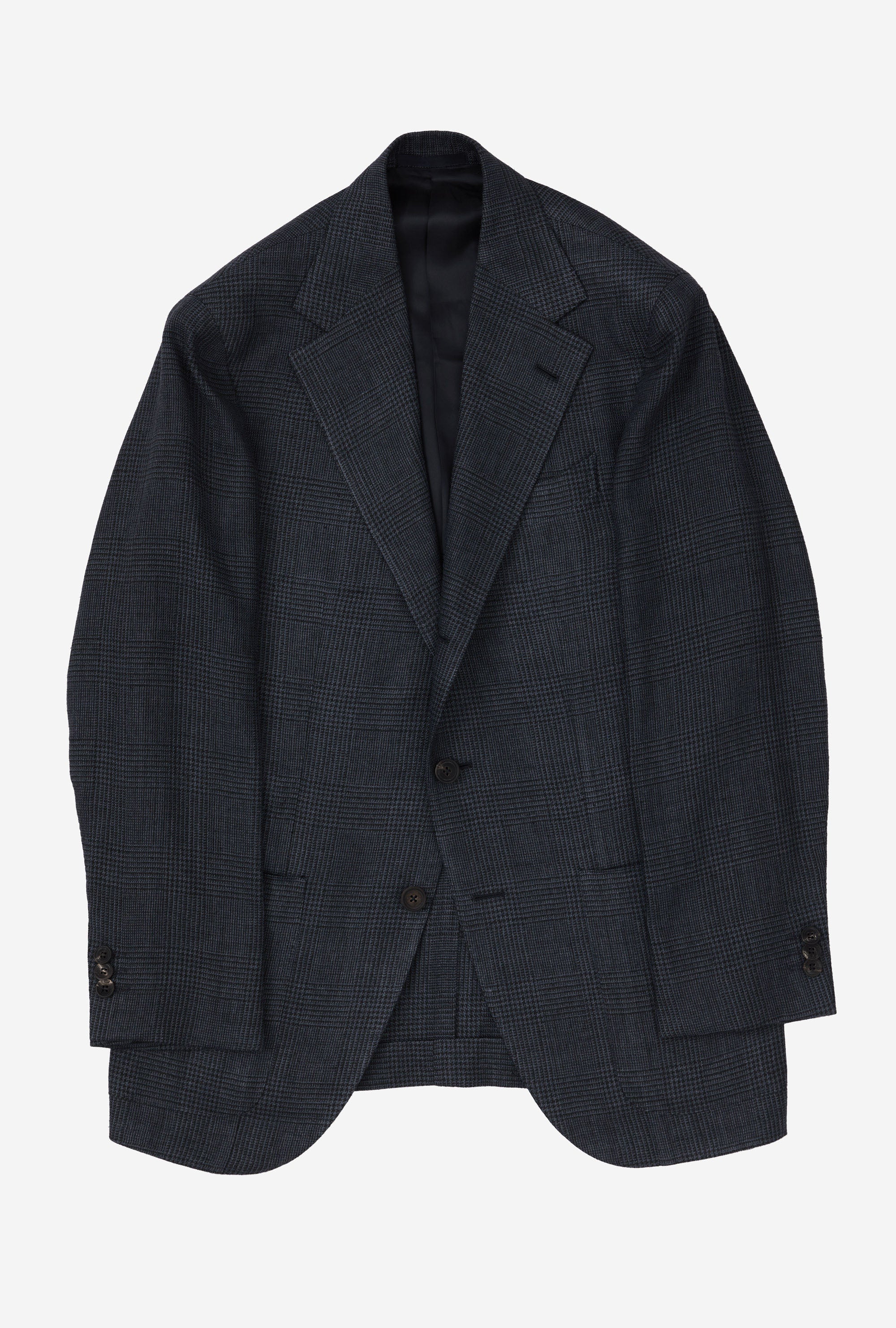 Sport Jacket Silk Linen Navy Glen Plaid