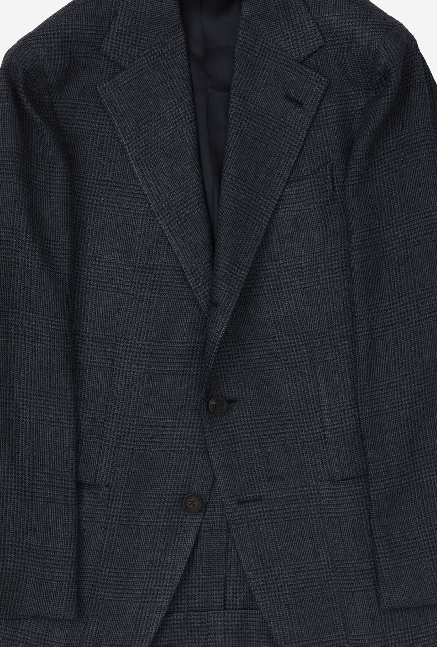 Sport Jacket Silk Linen Navy Glen Plaid