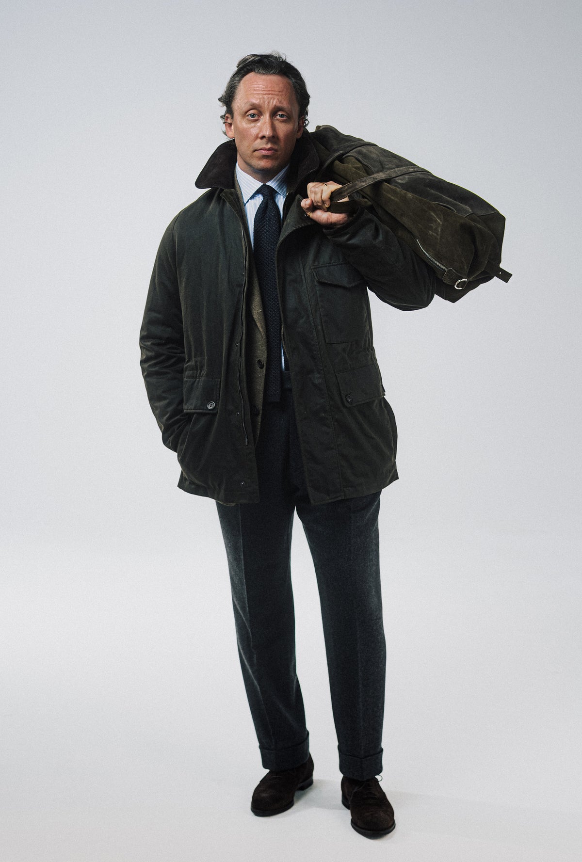 Country Coat Waxed Cotton Olive