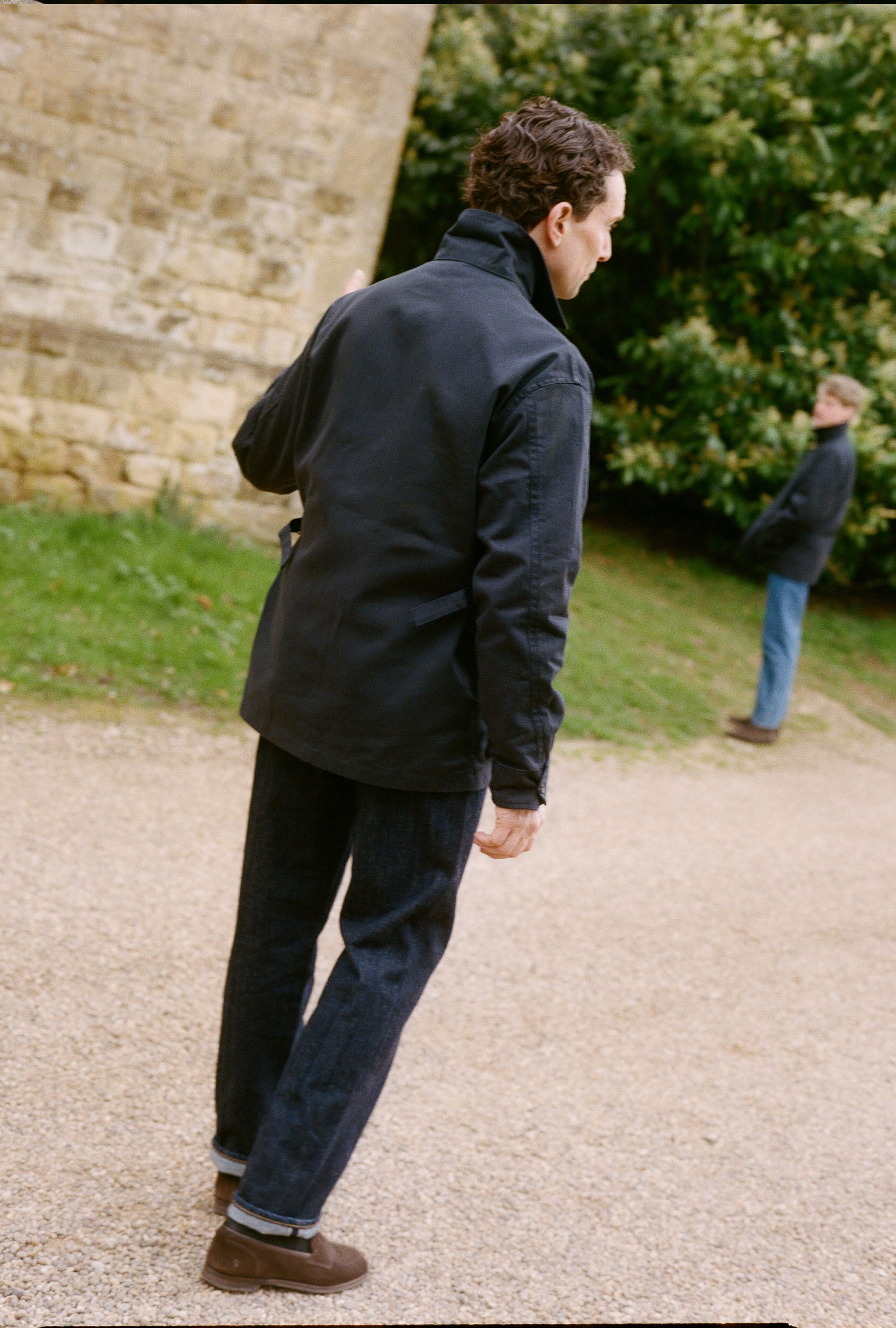 Field Jacket Waxed Cotton Canvas Navy